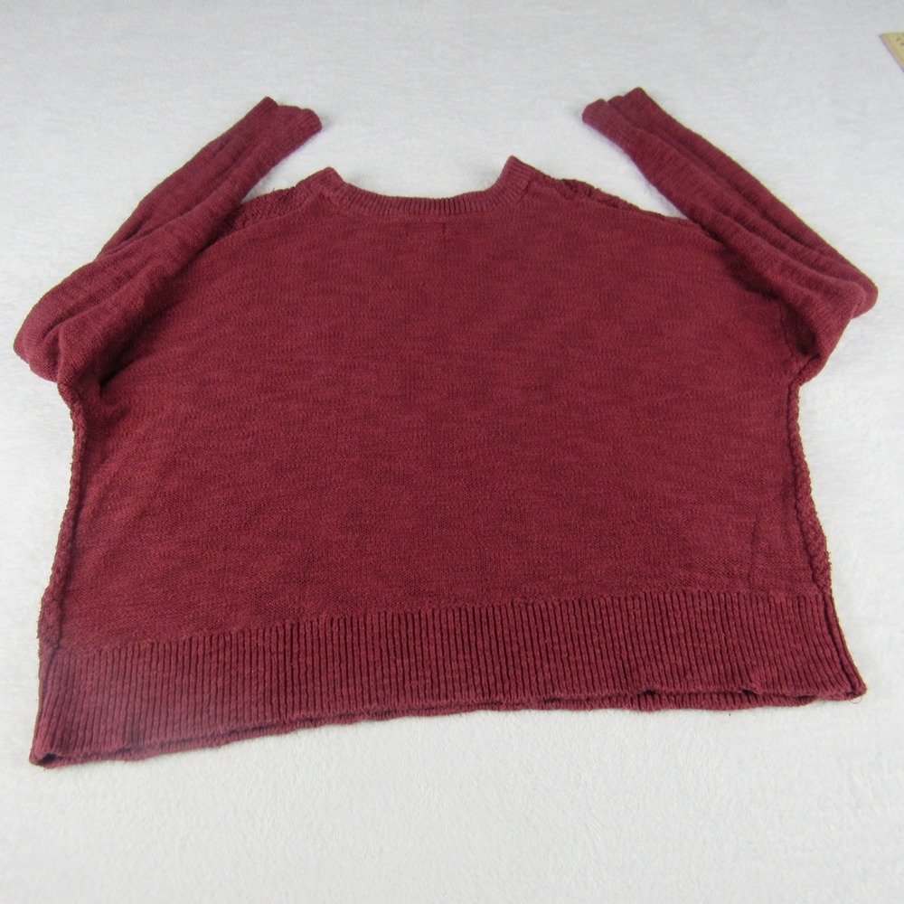 Mossimo‎ Womens M Burgundy Cable Knit Sweater Crew Neck Pullover